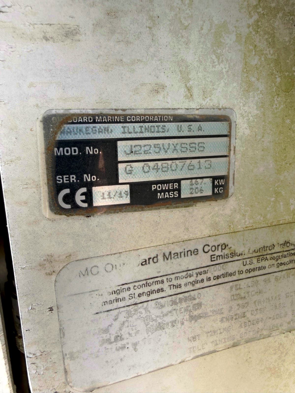 Evinrude / Johnson / OMC serial tag example