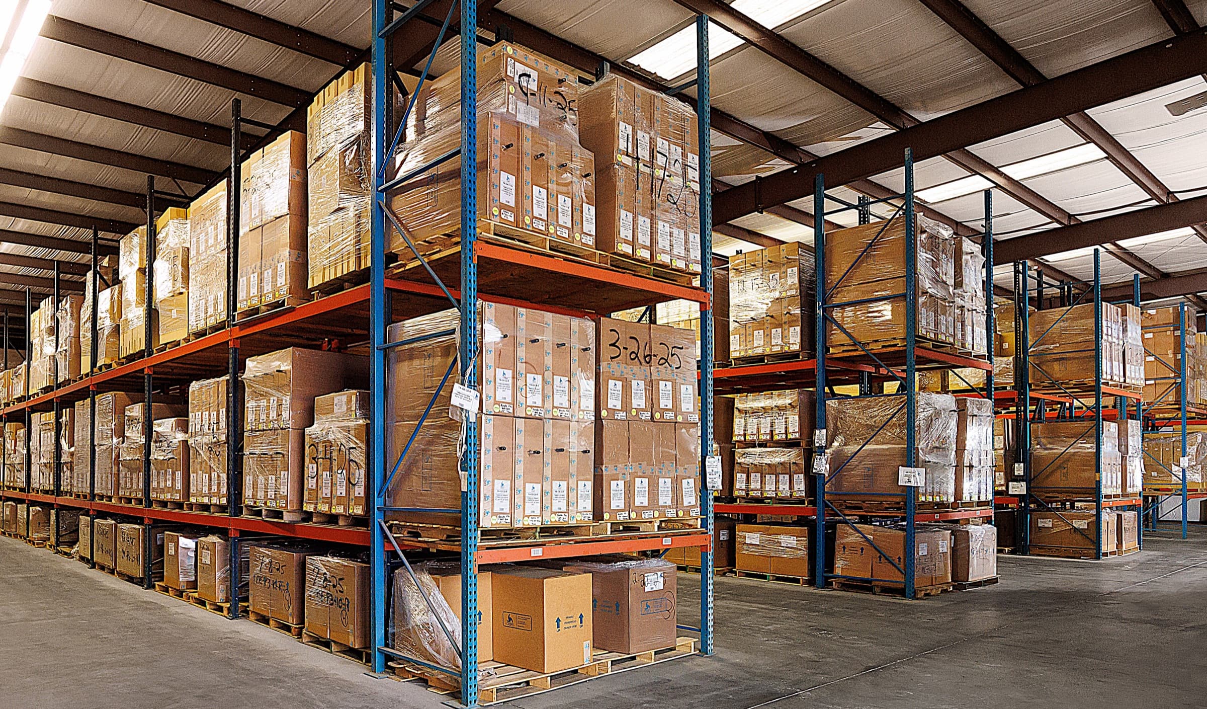 Finished inventory packed and ready to ship at OBR.